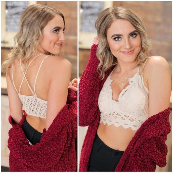 LAST ONE! Champagne Lace Padded Bralette - Picture 4 of 4